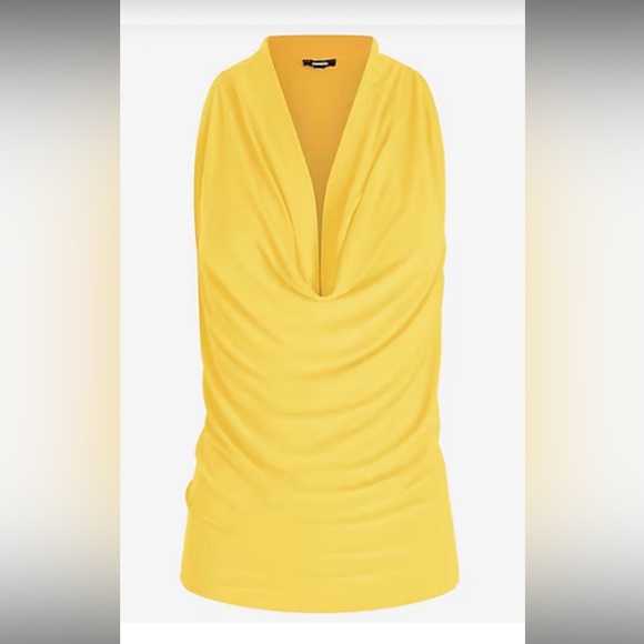 Express Sunlit Yellow Cowl Neck Tank Top - Picture 3 of 7